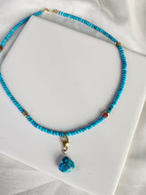 Load image into Gallery viewer, Turquoise necklace with Tourmaline
