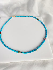 Turquoise necklace with Tourmaline