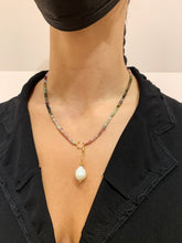 Load image into Gallery viewer, Multi Tourmaline Necklace with Pearl Pendant
