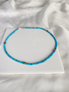 Turquoise necklace with Tourmaline